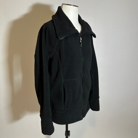 Calvin Klein Performance Black Fleece Jacket Zip Womens Size Medium M Quick Dry - Picture 2 of 12